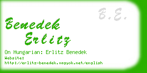benedek erlitz business card